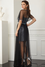 Load image into Gallery viewer, Sax sequined short sleeve maxi dress