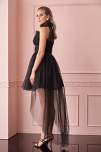 Load image into Gallery viewer, Black tulle sleeveless mini dress