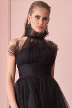 Load image into Gallery viewer, Black tulle sleeveless mini dress